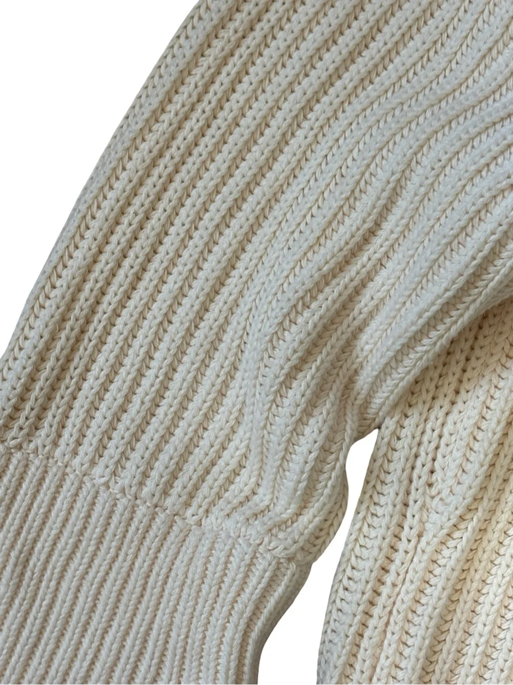 J Crew Heritage Cotton Fisherman Crewneck Sweater Womens 3X Natural Cream Crop